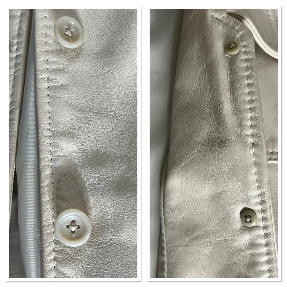 J Crew VINTAGE Women’s Beige Leather Jacket Sz M